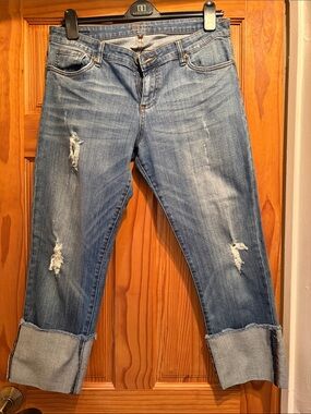 KUT from the Kloth Distressed Mid-Blue Women’s Jeans - Casual Cuffed Style